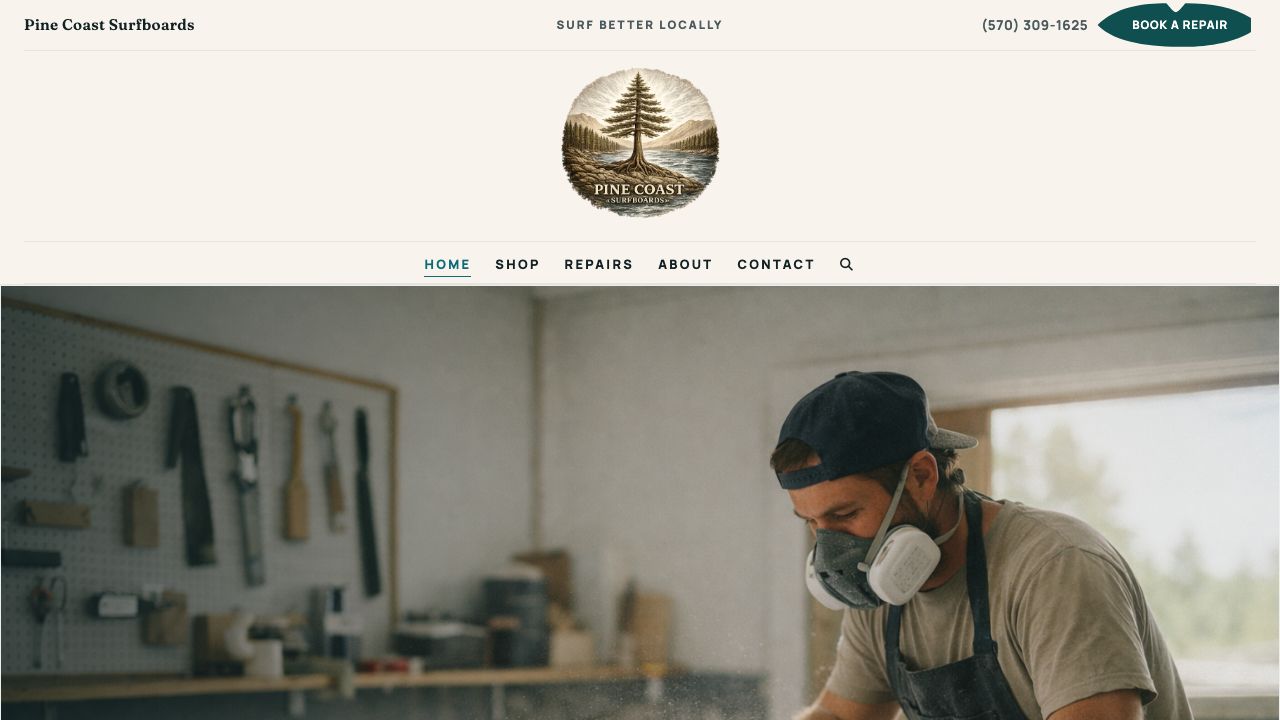 Pine Coast Surfboards screenshot